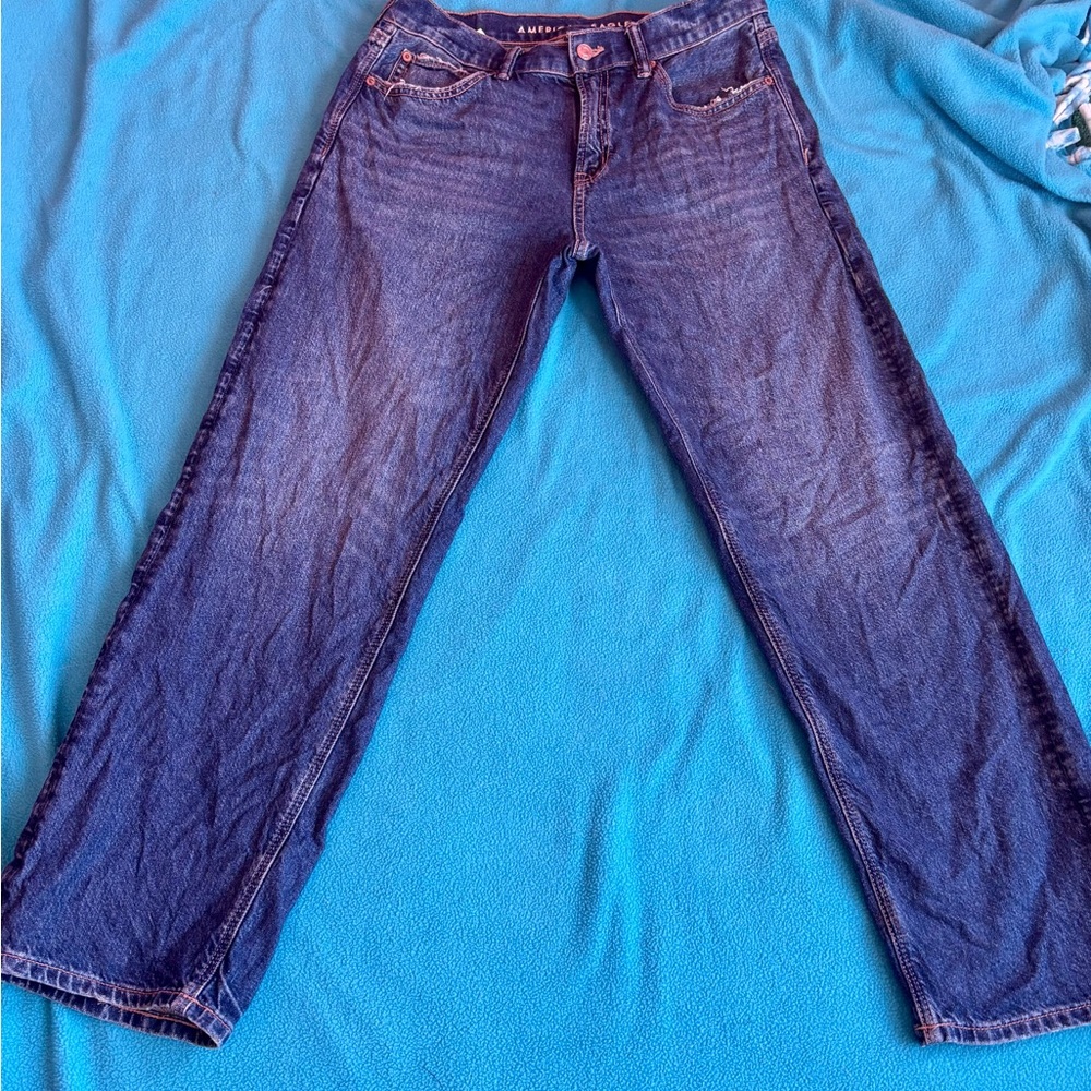 American Eagle Outfitters Dark Blue Straight Leg Jeans